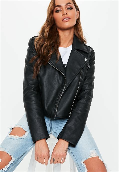 faux leather motorcycle jacket